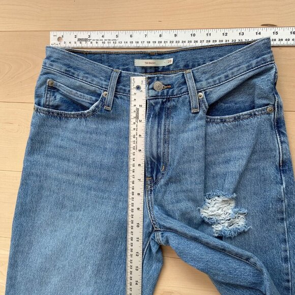 Levis 94 Baggy Womens Distressed High-Waisted Jeans Size 28 ripped 100% Cotton - Picture 9 of 11